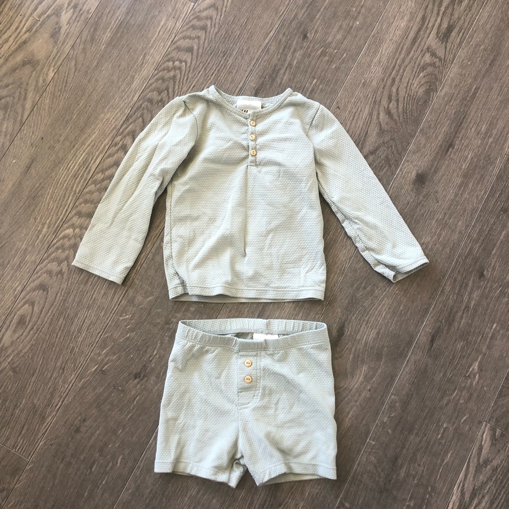 H&M Sage Green Baby Two-Piece Swim Set | Size 9-12M